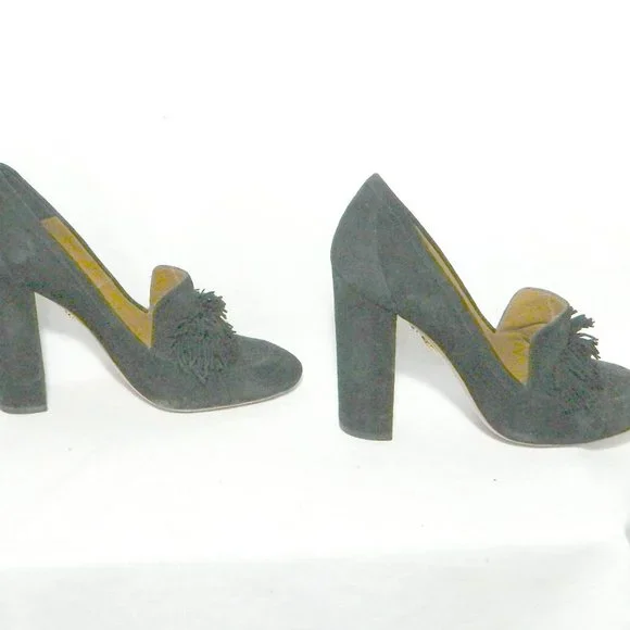 Aquazzura Wild Thing Fringe Black Pumps EU 38.5 - Picture 6 of 8